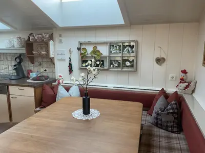 Küche/Küchenzeile in der Unterkunft Ferienwohnung am Rhein