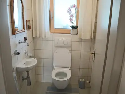 Ein Badezimmer in der Unterkunft Ferienwohnung am Rhein