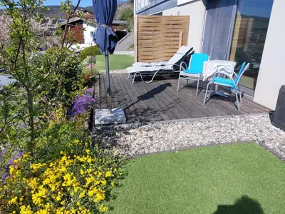 Ein Garten an der Unterkunft Wohnung *AusZeit*