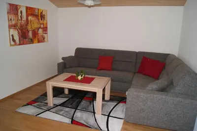 Ein Sitzbereich in der Unterkunft Haus Eberle