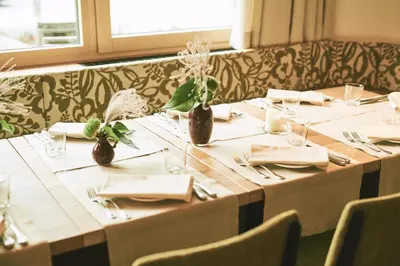 Ein Restaurant oder anderes Speiselokal in der Unterkunft Brandnerhof
