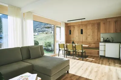 Ein Sitzbereich in der Unterkunft Brandnerhof