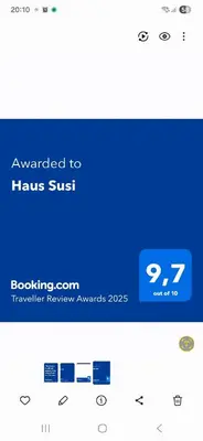 Ein Zertifikat, Auszeichnung, Logo oder anderes Dokument, das in der Unterkunft Haus Susi ausgestellt ist