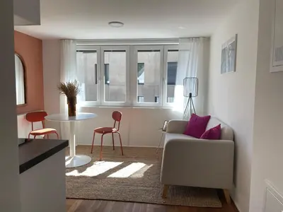 Ein Sitzbereich in der Unterkunft STADTHAUS M42 Dornbirn - Apartment Top 6