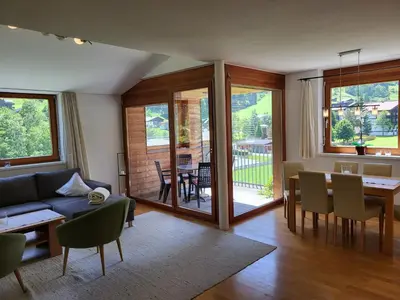 Ein Sitzbereich in der Unterkunft Top Appartements
