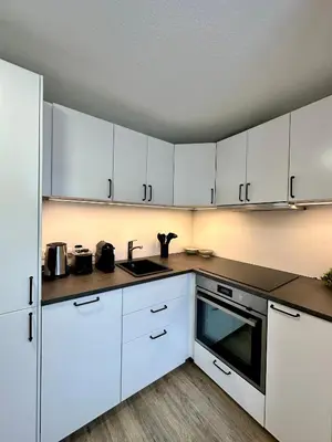 Küche/Küchenzeile in der Unterkunft Ferienwohnung zwischen Hafen und Stadt