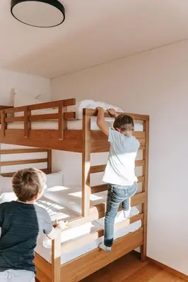 Ein Etagenbett oder Etagenbetten in einem Zimmer der Unterkunft Baldauf Apartment