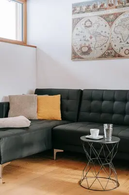 Ein Sitzbereich in der Unterkunft Baldauf Apartment