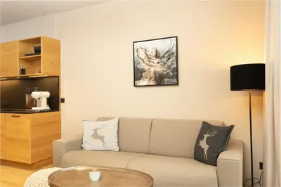 Ein Sitzbereich in der Unterkunft Heimat 1495m Appartements TYP 1