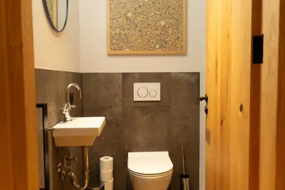 Ein Badezimmer in der Unterkunft Heimat 1495m Appartements TYP 1