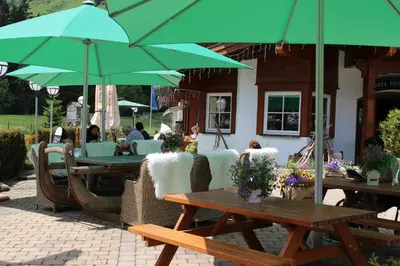 Ein Garten an der Unterkunft Alpenhotel Widderstein