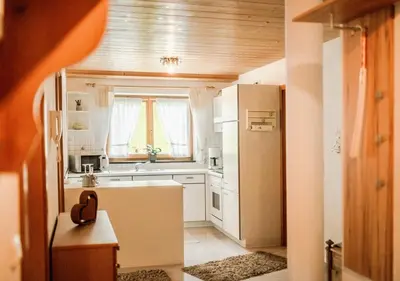 Küche/Küchenzeile in der Unterkunft Ferienwohnung Jochum-Pfeiffer