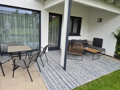 Ein Patio oder anderer Außenbereich in der Unterkunft Unicorn Apartment