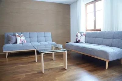 Ein Sitzbereich in der Unterkunft Landwohnung