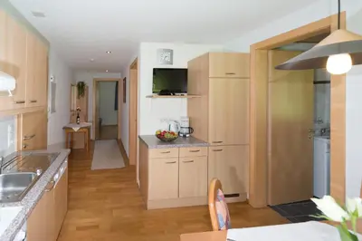 Küche/Küchenzeile in der Unterkunft Appartements Moosbrugger Haus Herlinde