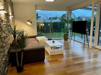 Ein Sitzbereich in der Unterkunft Alpine Haven Hideaway