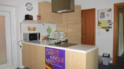 Küche/Küchenzeile in der Unterkunft Haus Masonblick