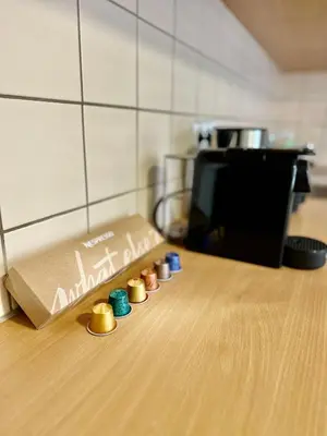 Küche/Küchenzeile in der Unterkunft Charmante Wohnung am Hafen