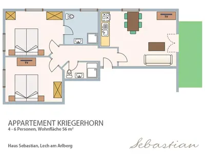 Grundriss der Unterkunft Haus Sebastian