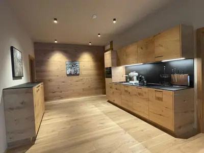 Küche/Küchenzeile in der Unterkunft Heimat 1495m Appartement TYP 8