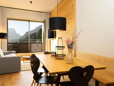 Ein Sitzbereich in der Unterkunft Apartment in Schröcken near the ski area