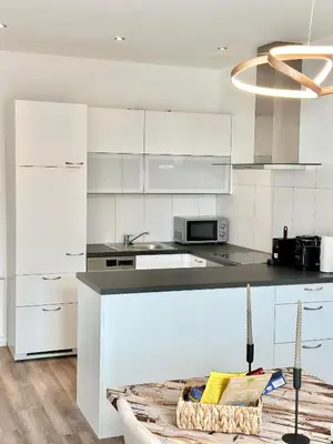 Küche/Küchenzeile in der Unterkunft Wohnen deluxe mit Pfänderblick