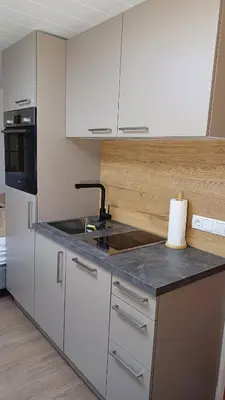 Küche/Küchenzeile in der Unterkunft Zimmer am See