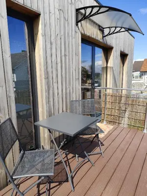 Ein Balkon oder eine Terrasse in der Unterkunft Little Tiny Village Haus 2