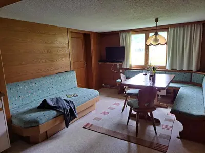 Ein Sitzbereich in der Unterkunft Familienfreundliches Bregenzerwälderhaus