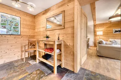 Ein Bett oder Betten in einem Zimmer der Unterkunft Chalet Tschengla
