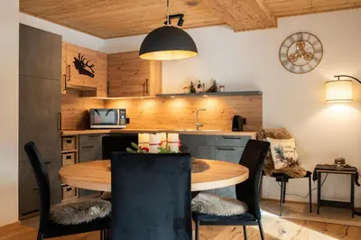 Küche/Küchenzeile in der Unterkunft Appartement Bergwild