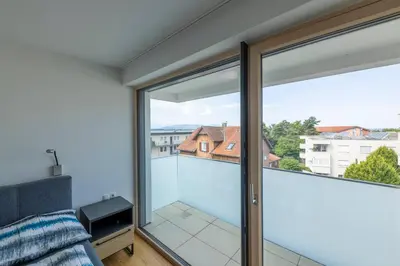 Ein Balkon oder eine Terrasse in der Unterkunft Bodensee Bergblick Suite