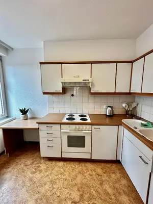 Küche/Küchenzeile in der Unterkunft Ferienwohnung mit Balkon und Seeblick