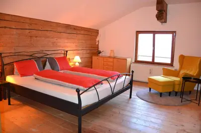 Ein Bett oder Betten in einem Zimmer der Unterkunft Bischahof AktivRefugium
