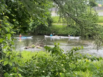 Blick auf einen Fluss in der Nähe der Ferienwohnung