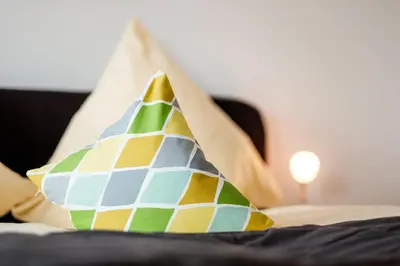 Ein Bett oder Betten in einem Zimmer der Unterkunft Ferienhaus Sandra mit Balkon -Nähe Bodensee&Pfänder