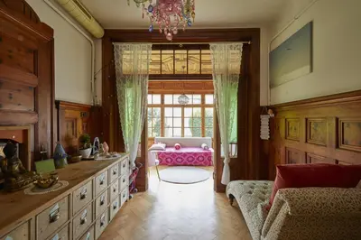 Ein Bett oder Betten in einem Zimmer der Unterkunft Villa BildungsRaum Entfaltung