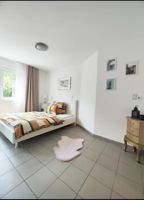Ein Bett oder Betten in einem Zimmer der Unterkunft Wohnung in traumhafter Lage!