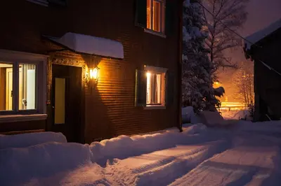 Alps Hoamat Ferienchalet im Winter