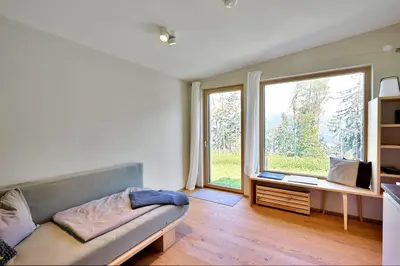 Ein Sitzbereich in der Unterkunft Studio mit Ausblick, ihr Rückzugsort in den Bergen