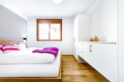 Ein Bett oder Betten in einem Zimmer der Unterkunft Appartement Panorama Blick