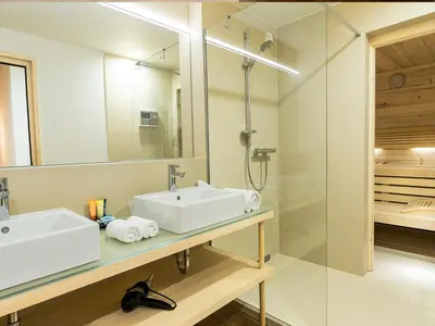 Ein Badezimmer in der Unterkunft alpen select apartments Kleinwalsertal