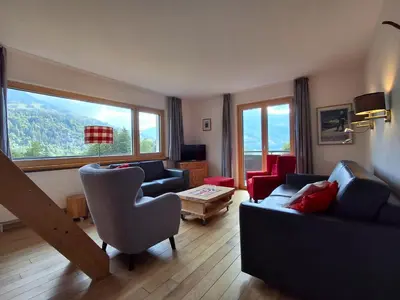 Ein Sitzbereich in der Unterkunft Haus Breeburg