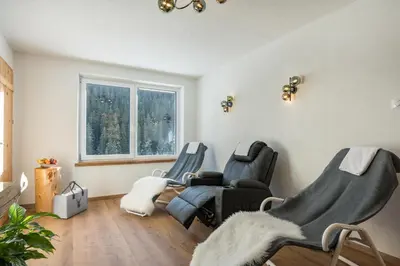 Ein Sitzbereich in der Unterkunft sDahoam Luxury Chalet