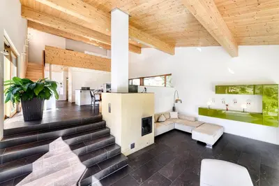 Ein Sitzbereich in der Unterkunft Panorama Chalet Bellavista