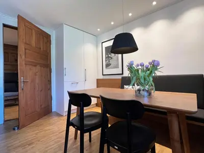 Ein Sitzbereich in der Unterkunft Boutique Apartments Bezau