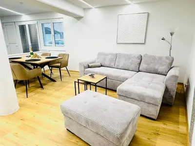 Ein Sitzbereich in der Unterkunft Ferienwohnung Wanderlust