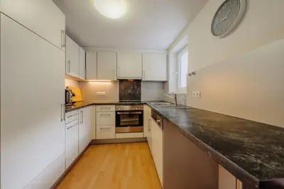 Küche/Küchenzeile in der Unterkunft Berghof Apartment Rodund
