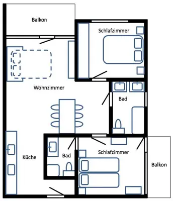 Grundriss der Unterkunft Appartement Rothornblick