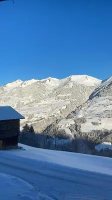 Ein allgemeiner Bergblick oder ein Berglick von der Ferienwohnung aus